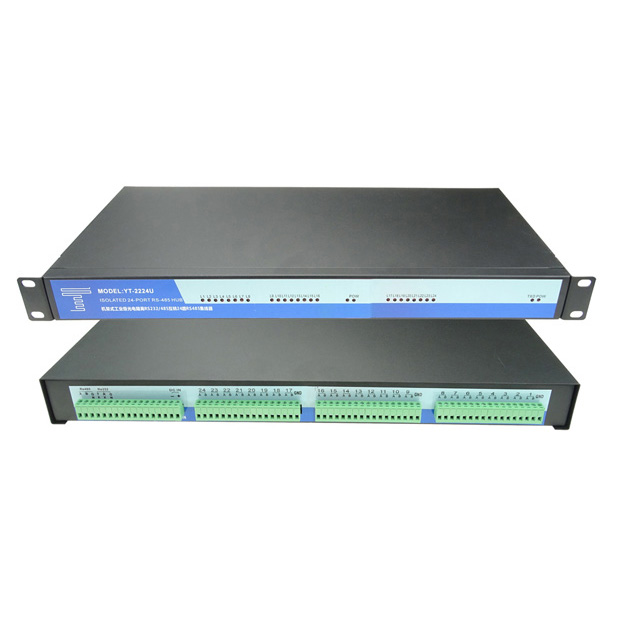 工業(yè)級(jí)光電隔離1U機(jī)架式24口RS485集線器